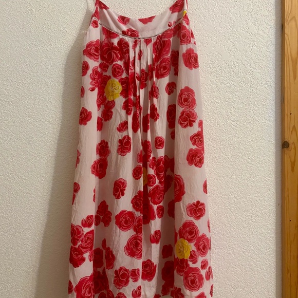 Moulinette Soeurs Other - Moulinette Soeurs Pink Dress with Red & Yellow Rose Print
